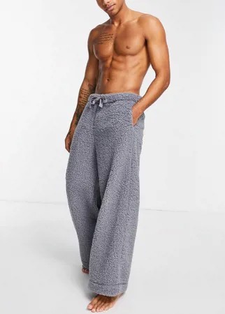 Домашние джоггеры из искусственного меха «борг» ASOS DESIGN-Голубой