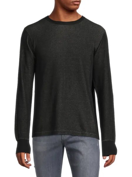 Хлопковый свитер Collin с круглым вырезом Rag & Bone, черный