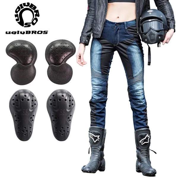 Женские камуфляжные джинсы Uglybros, летние сетчатые мотоциклетные штаны, мотоциклетные защитные брюки, штаны для мотокросса
