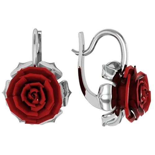 Серьги с 2 кораллами из серебра 361063-KR26