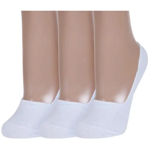 Подследники RuSocks, 3 пары, размер 23-25 (38-40), белый