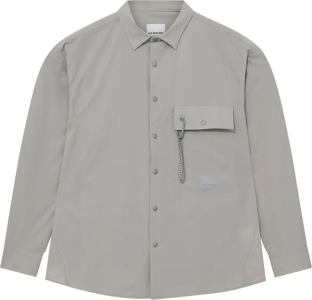 Рубашка And Wander Light Cloth 'Light Grey', серый