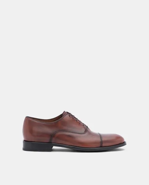 Мужские коричневые кожаные туфли на шнуровке Lottusse, темно-каштановый