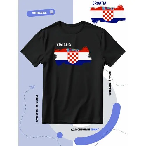 Футболка SMAIL-P флаг Хорватии, размер XXL, черный