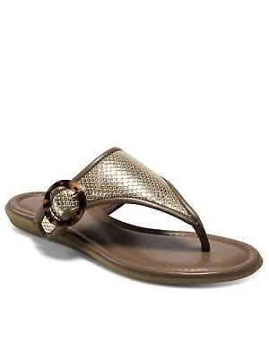 AEROSOLES Женские сандалии с золотыми пятнами и принтом Clarity Slip On Leather Thong Sandals 9,5 M