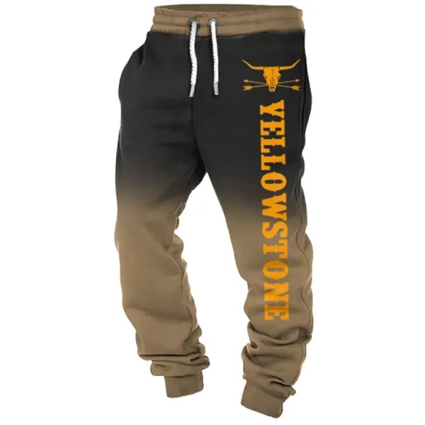 Мужские спортивные штаны в стиле вестерн Йеллоустоун с градиентом повседневные винтажные спортивные брюки