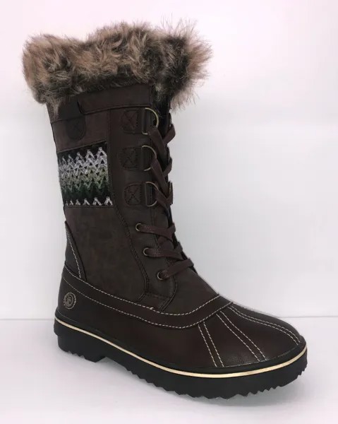 Женские коричнево-зеленые зимние ботинки на шнуровке Northside BISHOP