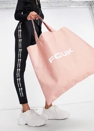 Розовая сумка-тоут с логотипом French Connection-Розовый цвет