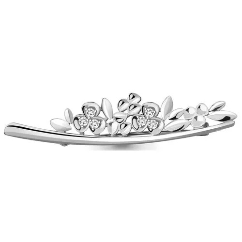 Серебряная брошь Aquamarine А77363А с фианитом