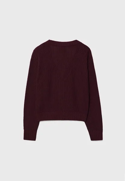 Кардиган BUTTON-UP Stradivarius, Бордо