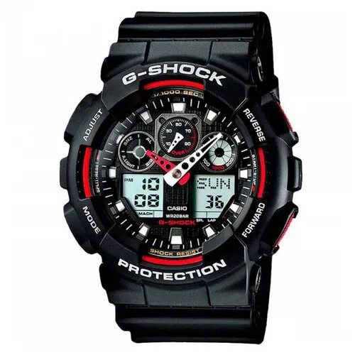 Наручные часы CASIO Наручные часы CASIO G-Shock GA-100-1A4, черный, красный