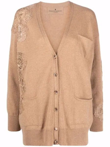 Ermanno Scervino кашемировый кардиган с кружевом