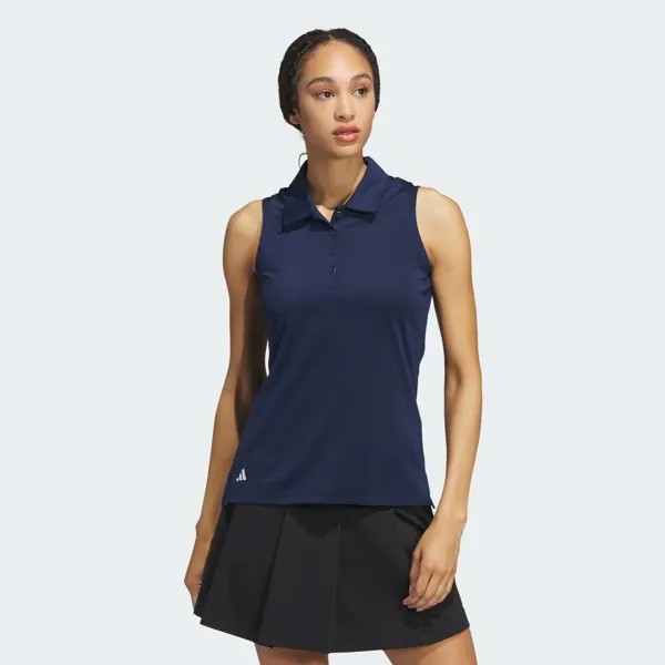 Ultimate365 Однотонная рубашка-поло без рукавов Adidas, цвет Collegiate Navy