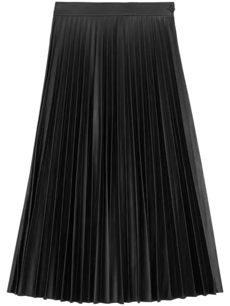 MM6 Maison Margiela юбка миди из искусственной кожи, черный