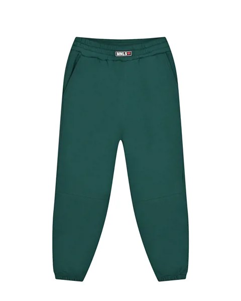 Однотонные зеленые спортивные брюки Monnalisa детские