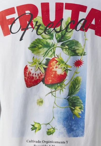 Футболка с принтом Jorfresh Tee Crew Neck Unisex Jack & Jones, ярко-белая