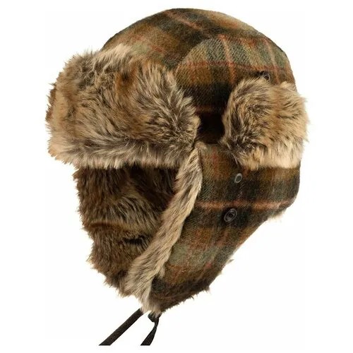 Шапка ушанка STETSON 9290303 BOMBER CAP LAMBSWOOL CHECK, размер 59