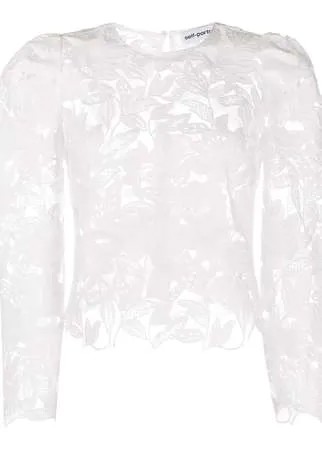 Self-Portrait блузка с цветочным узором и оборками