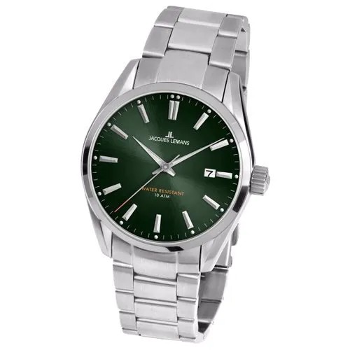 Наручные часы JACQUES LEMANS Classic, зеленый, серебряный