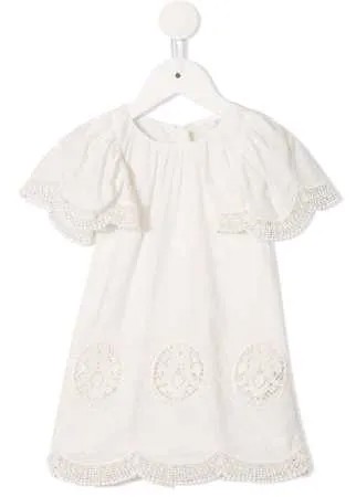 Chloé Kids ажурное платье-туника