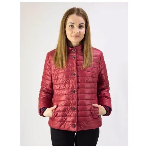 Куртка  KiS, демисезон/зима, средней длины, силуэт прилегающий, подкладка, размер (42)170-84-90, красный