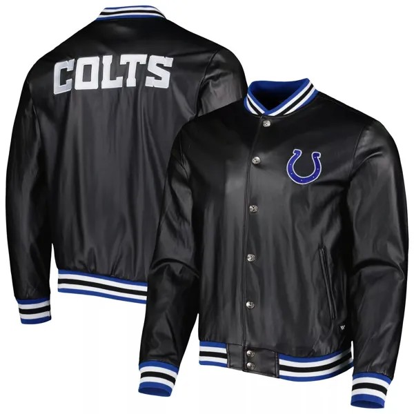 Мужская черная куртка-бомбер с металлизированными кнопками The Wild Collective Indianapolis Colts