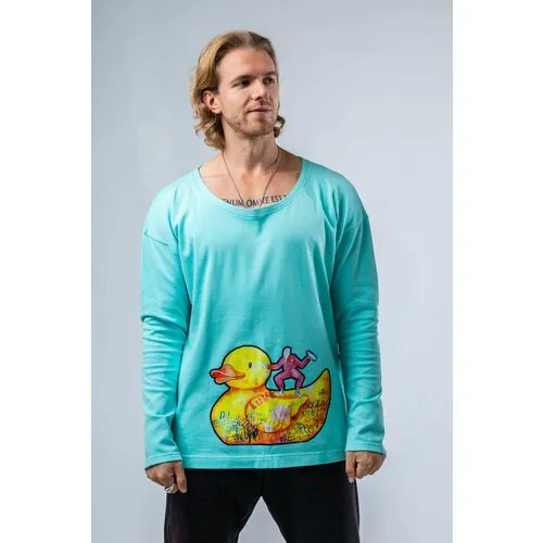 Лонгслив LUV MIRRORS, размер M/XL, бирюзовый