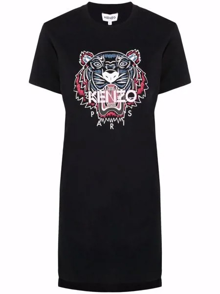Kenzo платье-футболка с вышитым логотипом Tiger