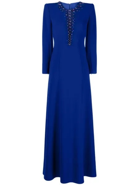 Вечернее платье Marius с кристаллами Jenny Packham, синий