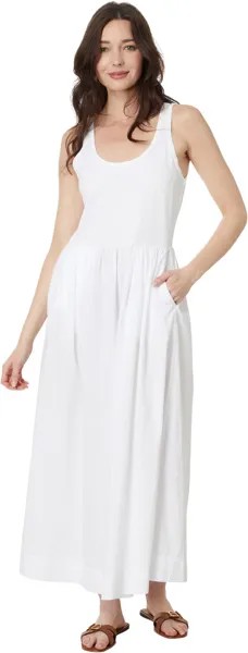Платье Lilla P Mixed Media Maxi Dress, белый
