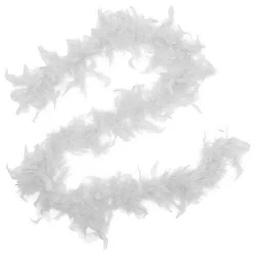 Карнавальное боа шарф из перьев, 180 см, 40 г, цвет белый