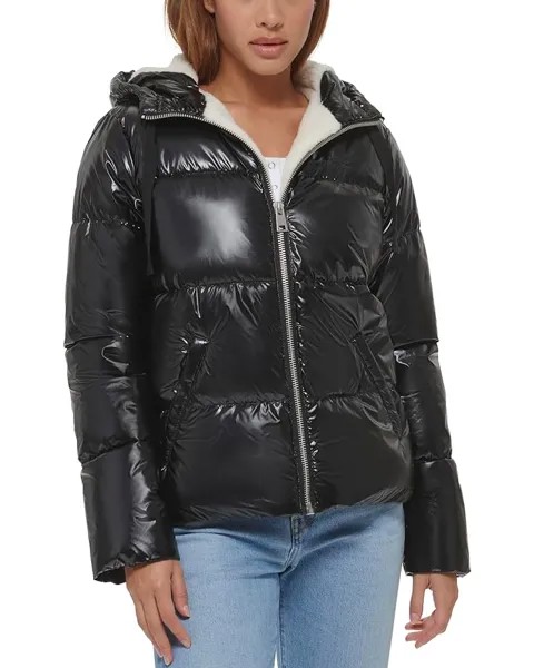 Пуховик Levi's Quilted Hooded Bubble, черный