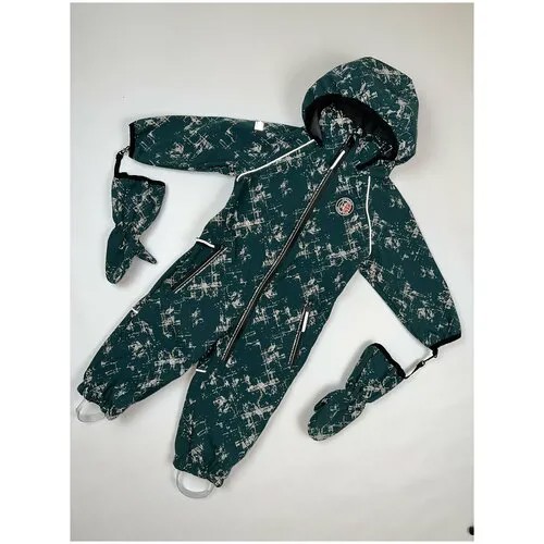 Демисезонный комбинезон Pikolino Softshell, с/о изумруд, 104