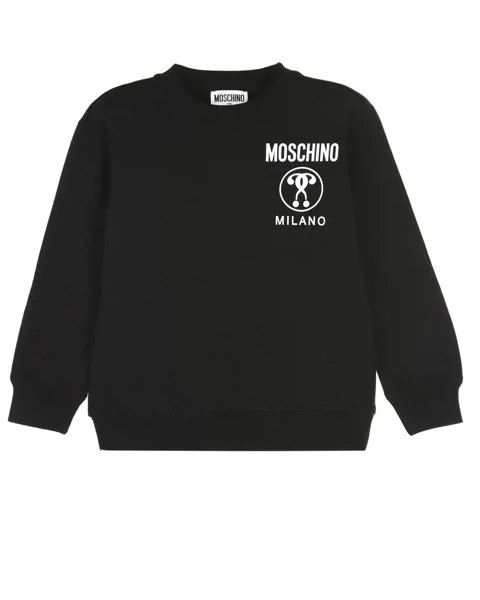 Черный свитшот с контрастным логотипом Moschino детский