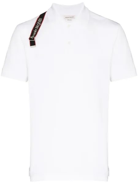 Alexander McQueen рубашка поло с логотипом, белый
