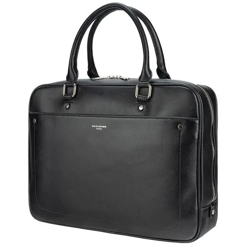 Стильная, влагозащитная, надежная и практичная мужская сумка из экокожи David Jones 797706K/BLACK