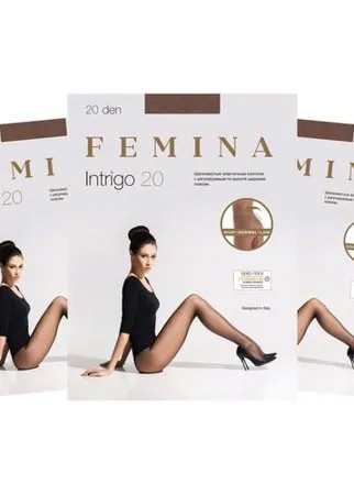 Женские колготки Femina, Intrigo 20 den набор 3 шт., бежевый, размер 4