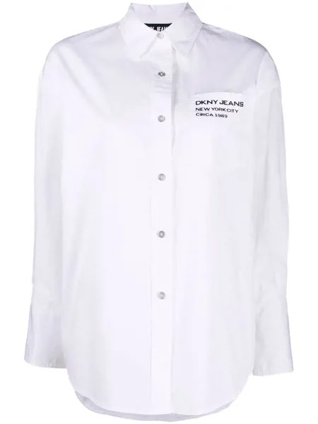 DKNY рубашка с длинными рукавами и вышитым логотипом