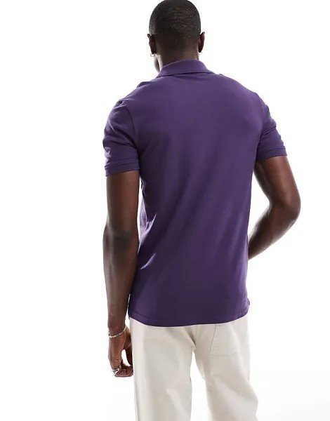Фиолетовая однотонная рубашка-поло Lyle & Scott