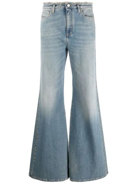 Dorothee Schumacher джинсы bootcut с заклепками и бахромой, синий
