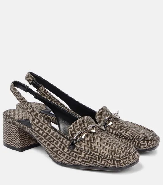 Туфли-лодочки Diamond Tilda 45 с открытой пяткой Jimmy Choo, цвет black/bamboo