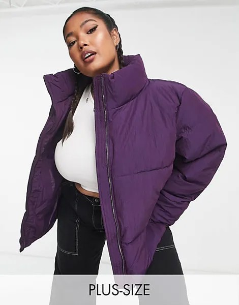 Фиолетовая дутая куртка Only Curve