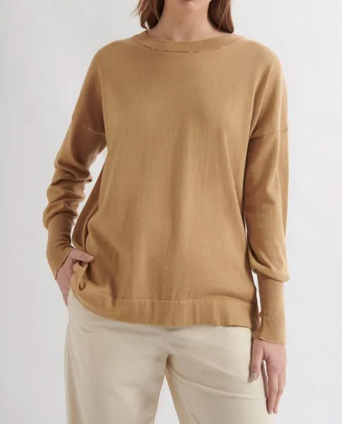 Женский свитер с длинными рукавами и круглым вырезом Loreak Mendian, коричневый