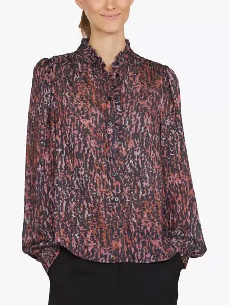 Рубашка Sisters Point Virsa Print Ruffle, цвет pink/multi