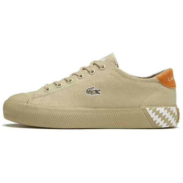 Кроссовки LACOSTE Skateboarding Shoes Women's Low-top Khaki, хаки