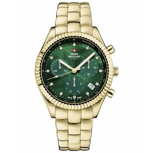 Наручные часы SWISS MILITARY BY CHRONO SM30207.04, зеленый, золотой