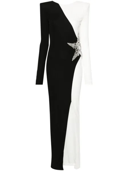 Balmain вечернее платье с кристаллами, черный