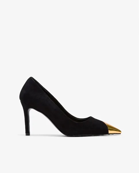 Женские туфли-лодочки на высоком каблуке с золотым носком Cuplé, черный