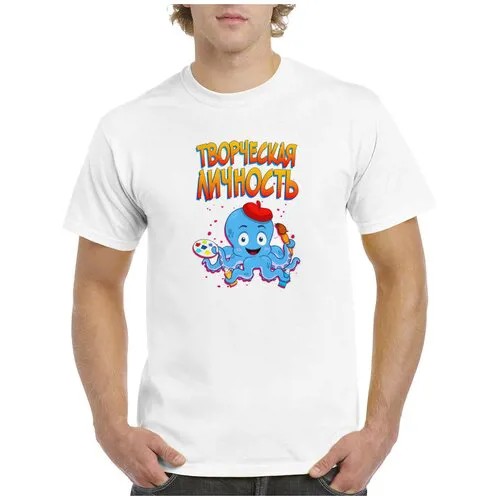 Футболка CoolPodarok, размер 42, белый