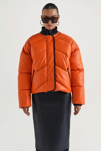 Кожаная куртка женская LOVE REPUBLIC 2359509109 оранжевая M